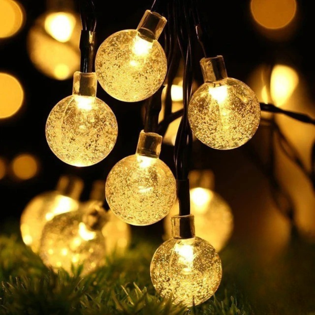 Cluster Lights Solar Crystal Globe – GlowSphere 8-Mode Waterproof LEDs