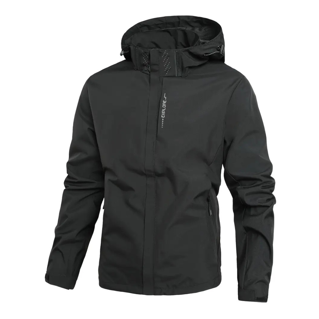 Men’s Hooded Waterproof Rain Shell Jacket – Casual Everyday Rain Jacket for Men