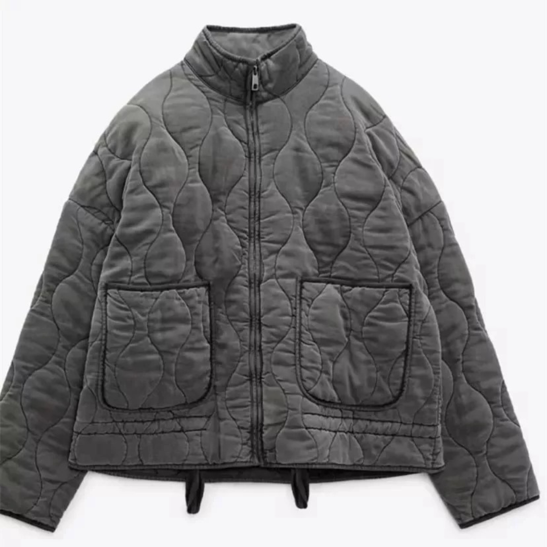 Women’s Quilted Puffer Jacket – QuiltEase Warm Cotton Coat