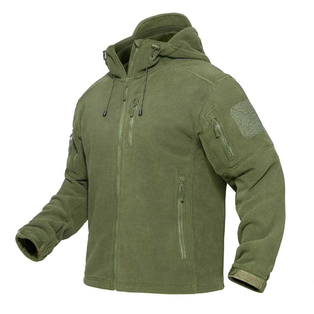 Men’s Windproof Hooded Fleece Jacket – Warm Outdoor Softshell