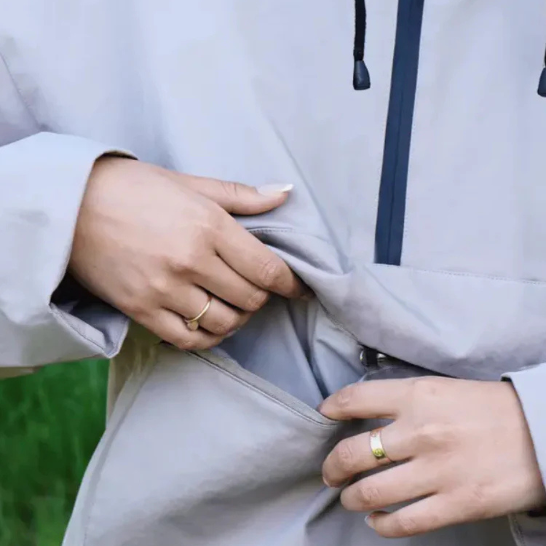 Waterproof All-Weather Coat with Hood & Front Pocket – StormShield Parka