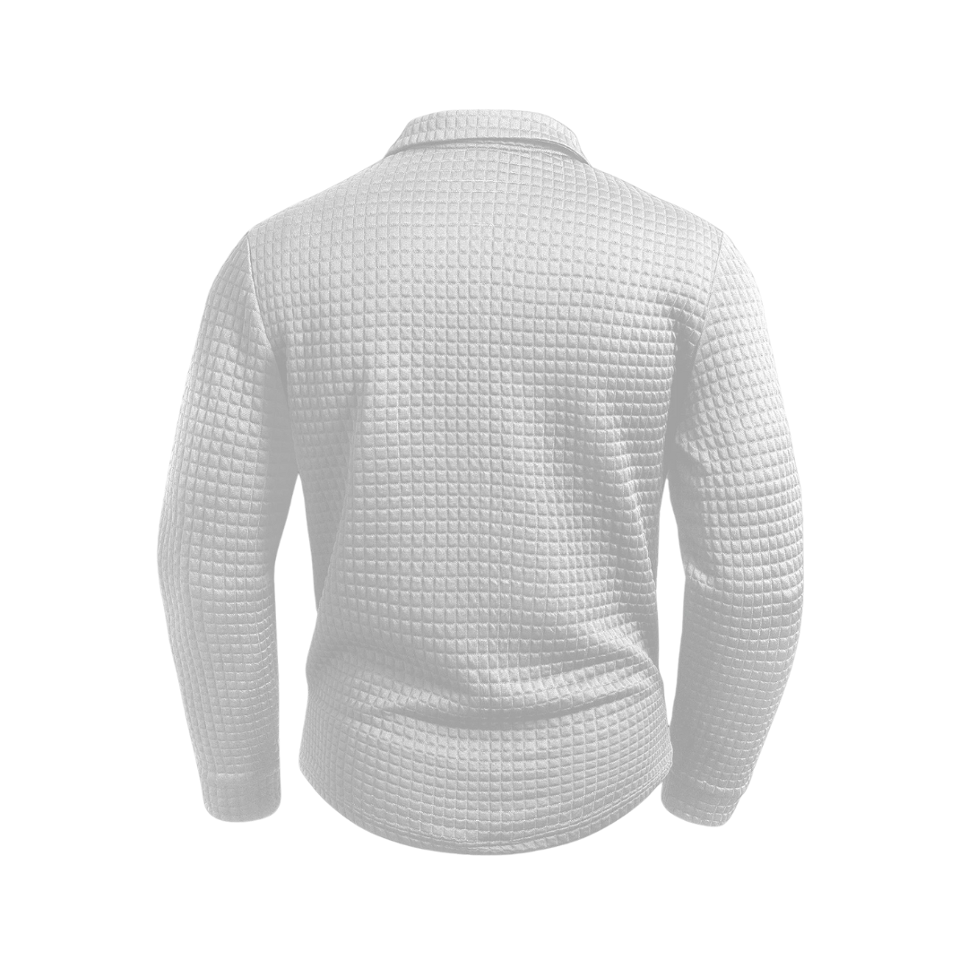 Men's Long Sleeve Knit Sweater Polo – GridWeave Vest Top