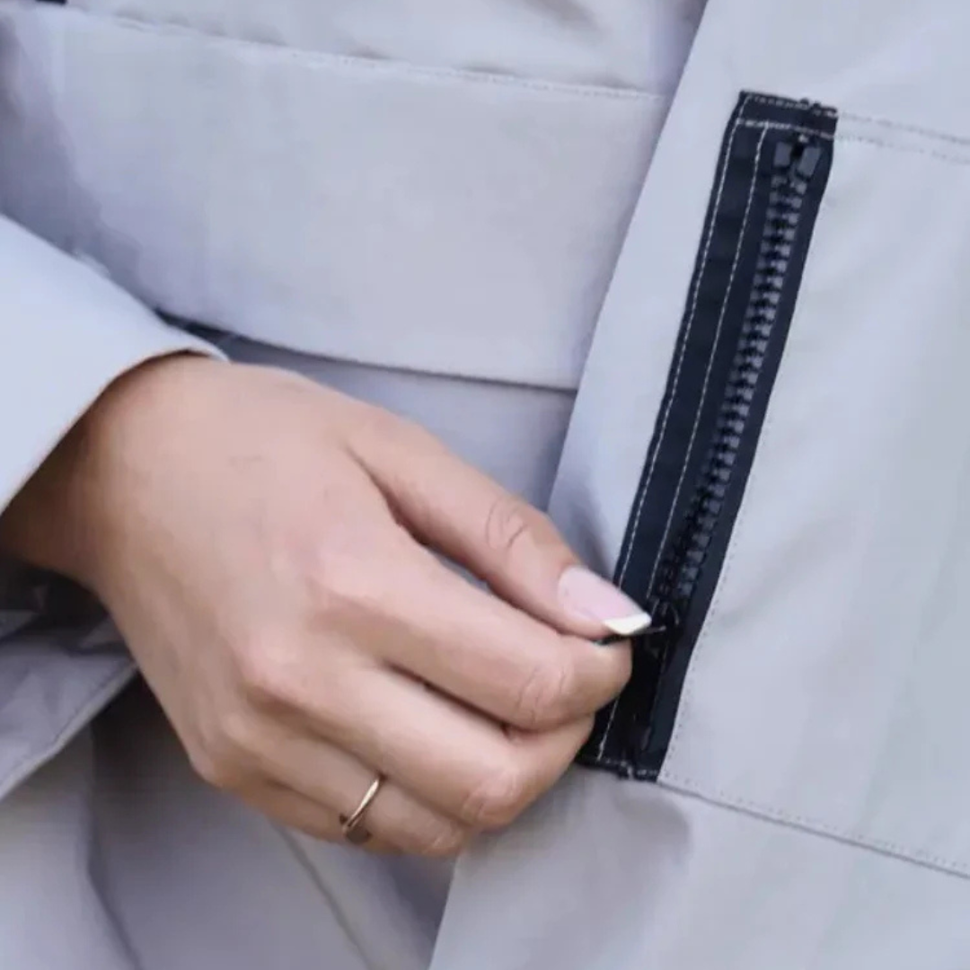 Waterproof All-Weather Coat with Hood & Front Pocket – StormShield Parka