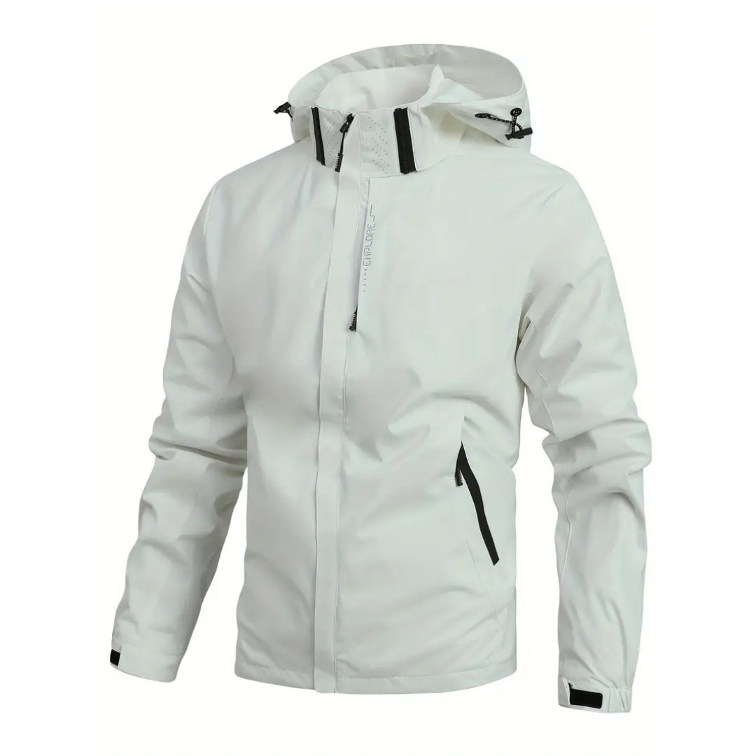 Men’s Hooded Waterproof Rain Shell Jacket – Casual Everyday Rain Jacket for Men
