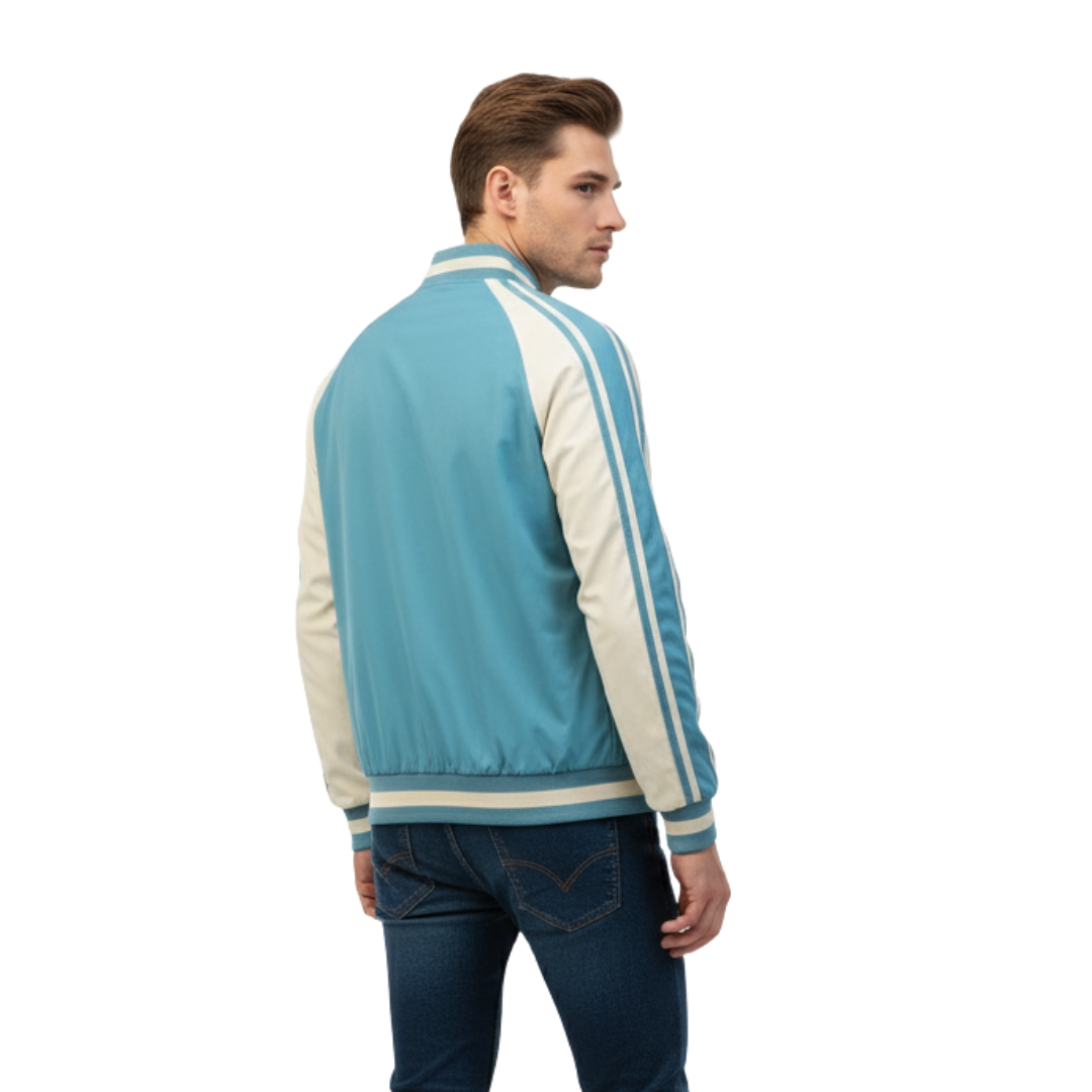 Men’s Retro Stripe Track Jacket – Classic Zip-Up Sportswear