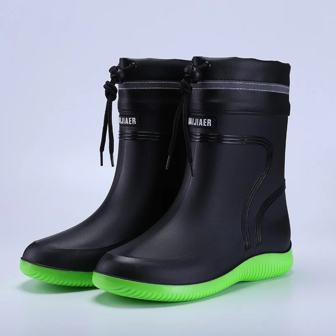 Rain Boots – StormStride Waterproof Mid-Calf Drawstring Boots