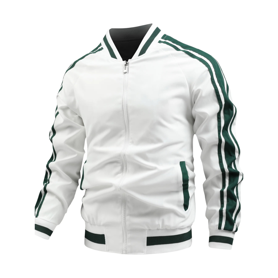 Men’s Retro Stripe Track Jacket – Classic Zip-Up Sportswear