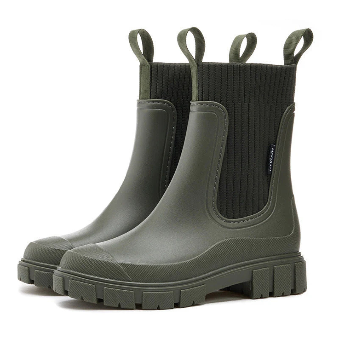 Waterproof Chelsea Rain Boots with Anti-Slip Sole – RainGuard Urban Boots