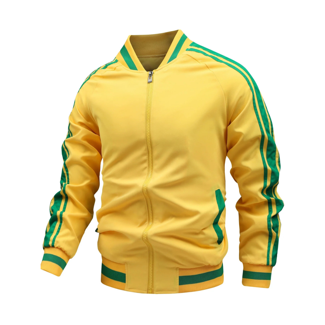 Men’s Retro Stripe Track Jacket – Classic Zip-Up Sportswear