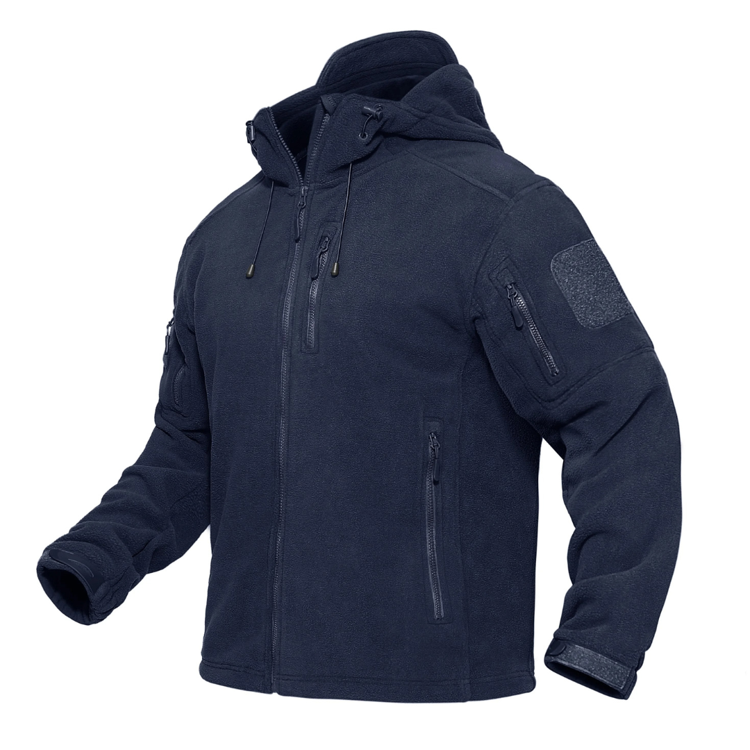 Men’s Windproof Hooded Fleece Jacket – Warm Outdoor Softshell