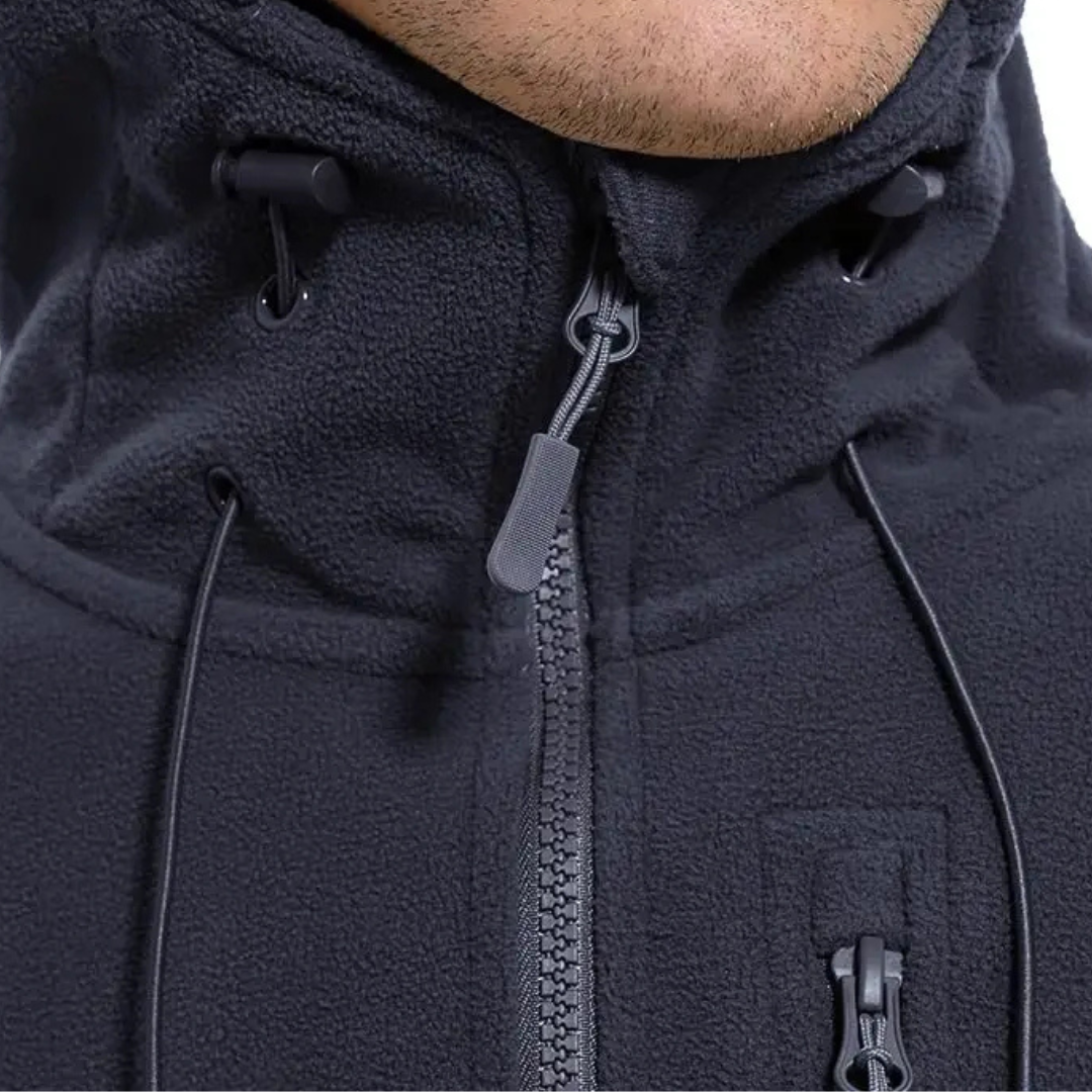 Men’s Windproof Hooded Fleece Jacket – Warm Outdoor Softshell