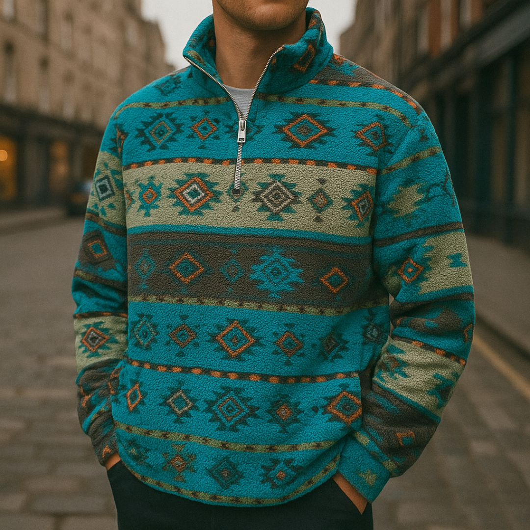 Half Zip Fleece Printed Sweatshirt – CanyonTribe Pullover