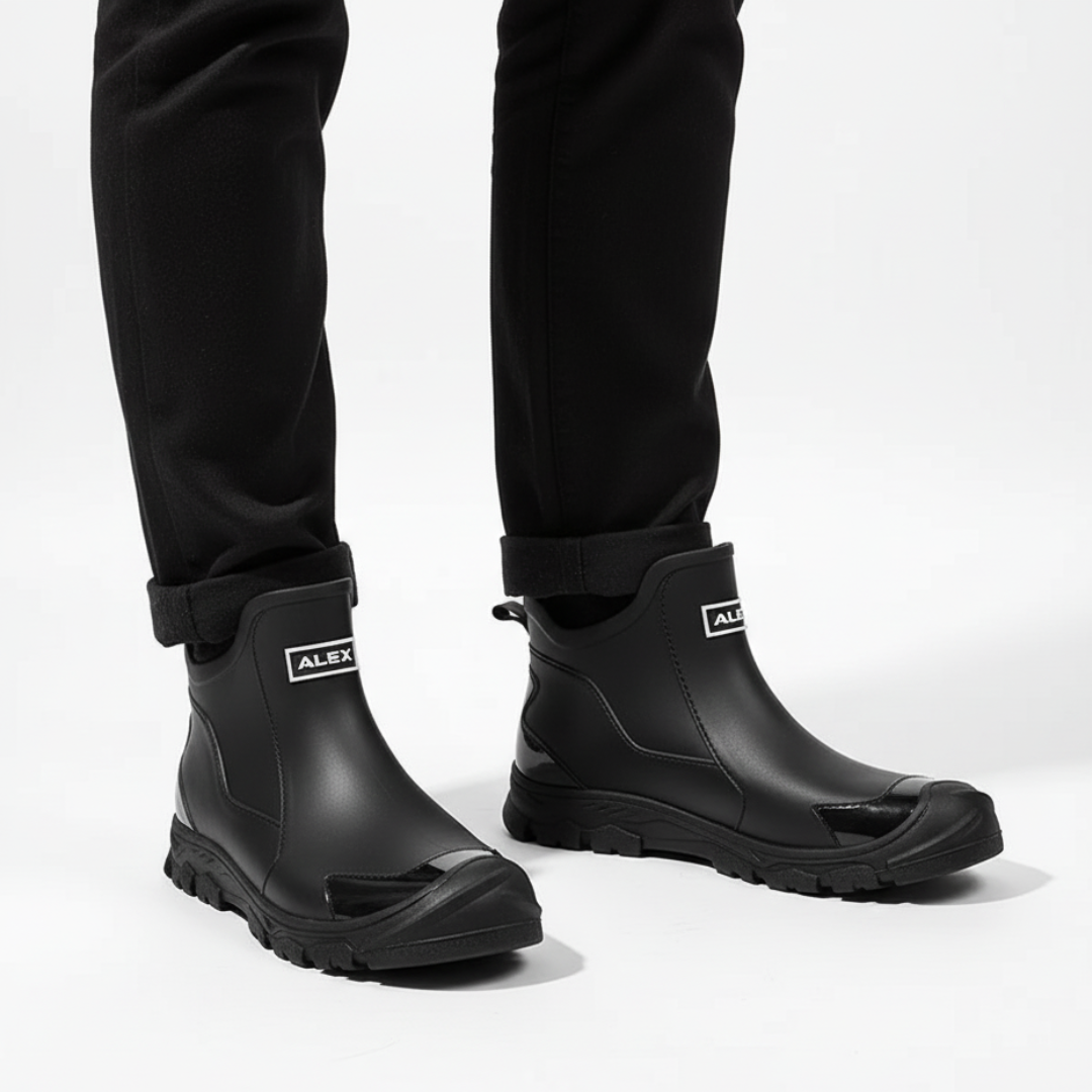 Rain Boots for Men – StormTrek Ankle-High Waterproof Work Boots