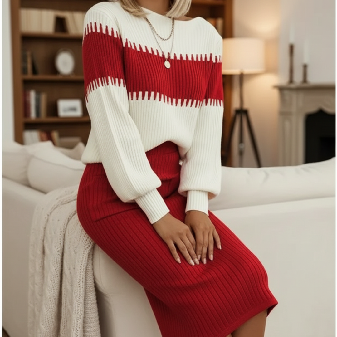 Women's Knitted Sweater Skirt Set – CurveKnit Vest Co-Ord