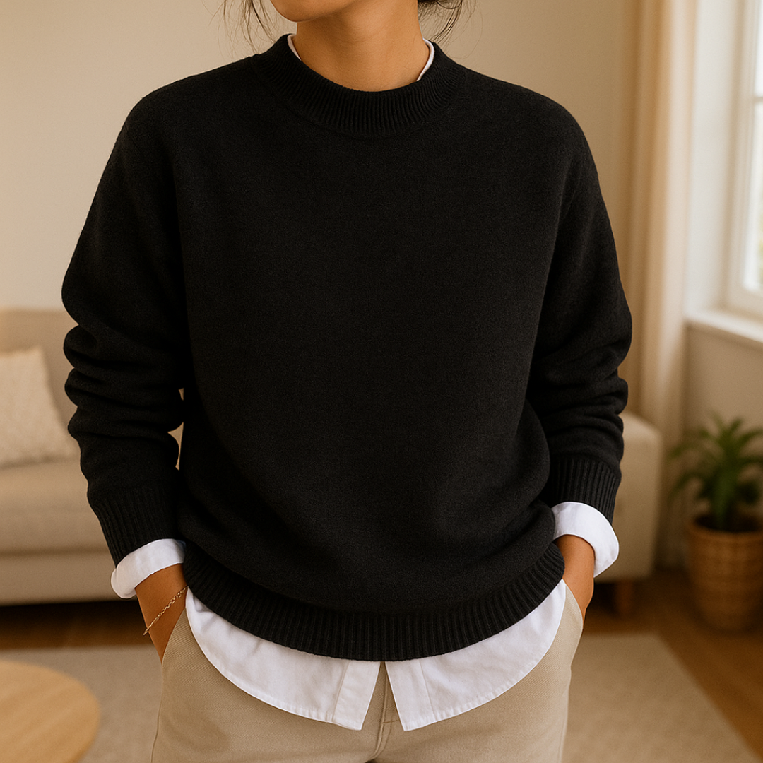 Women’s Soft Cashmere-Look Knit Sweater – Crew Neck Jumper