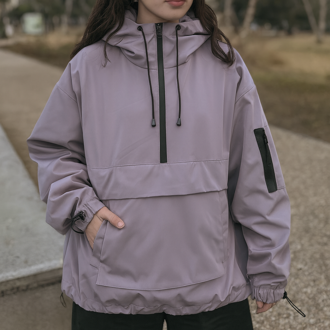 Waterproof All-Weather Coat with Hood & Front Pocket – StormShield Parka