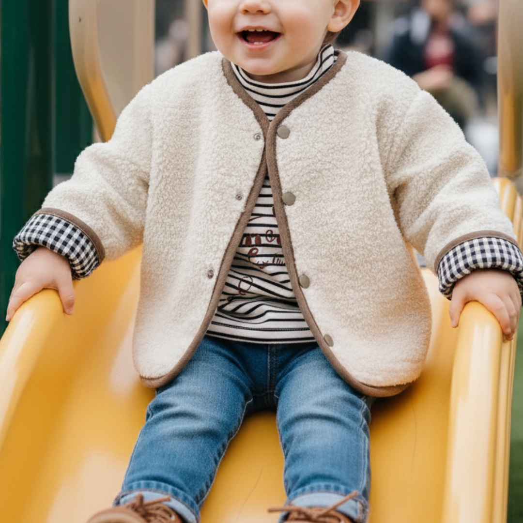 Baby Jacket – Reversible Plush & Plaid Children’s Jacket SnuggleTurn