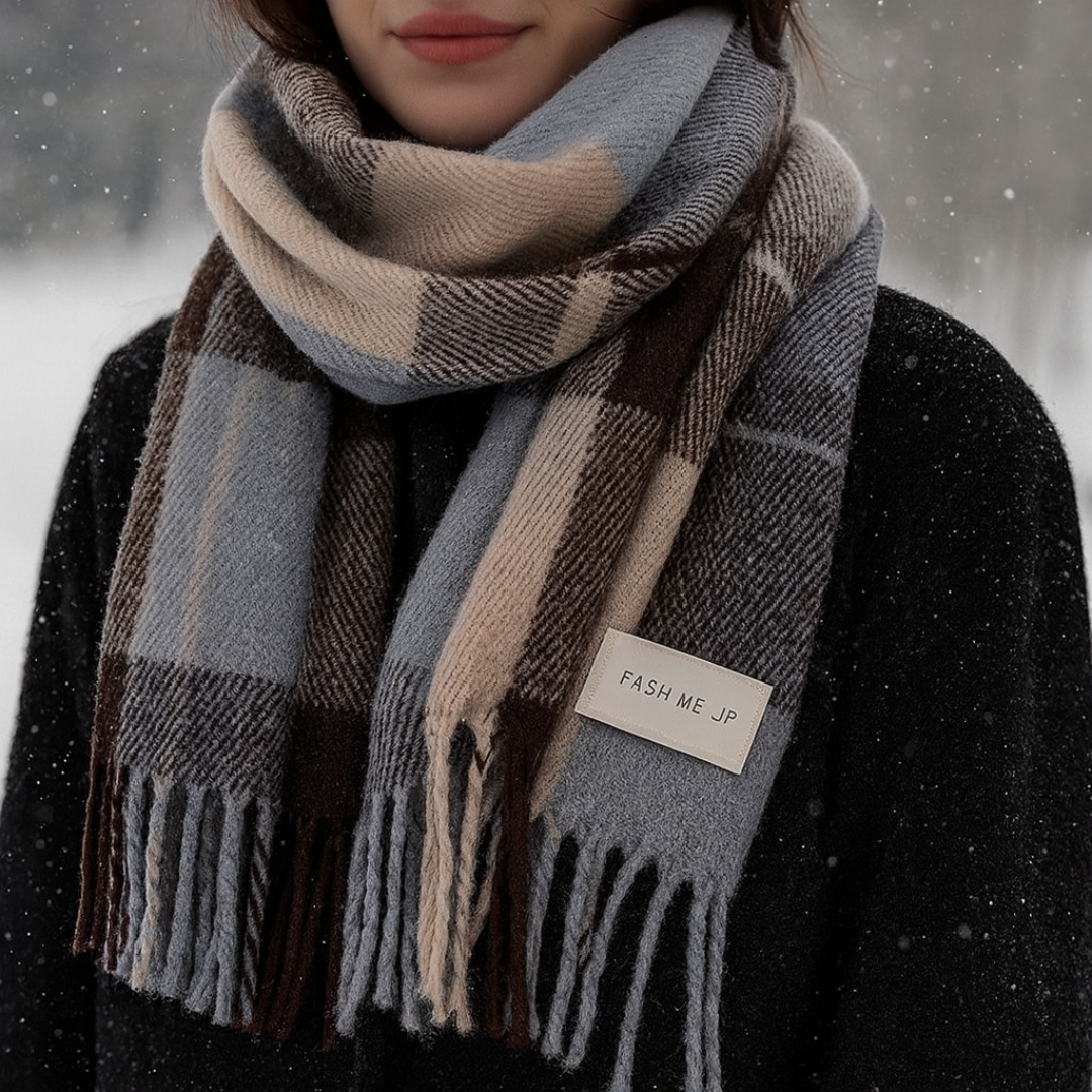 Checked Warm Polyester Scarf – WinterWeb