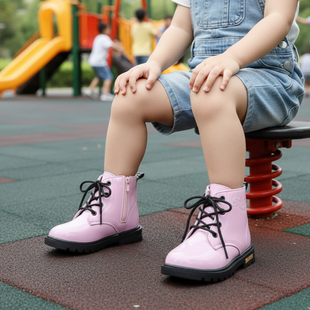Baby Shoes Waterproof PU Leather Ankle Boots – PuddlePop Children’s Boots