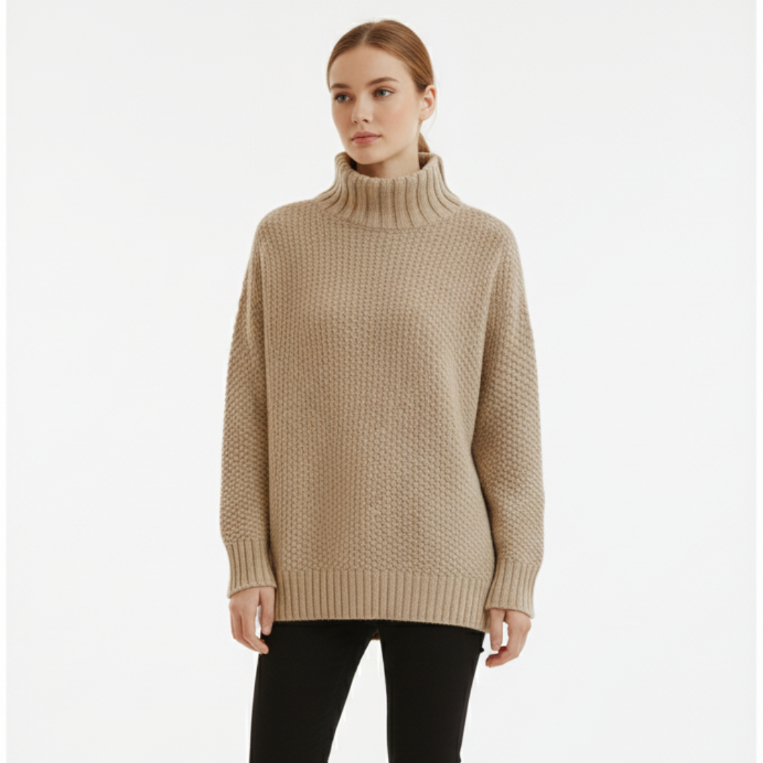 Women’s Relaxed Pullover with Ribbed Collar