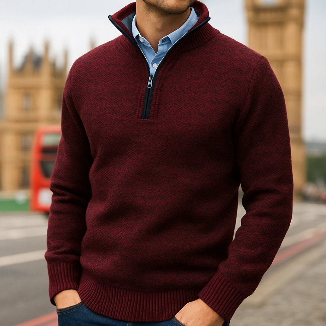 Half Zip Fleece Knitted Sweater for Men – NordicLayer Pullover