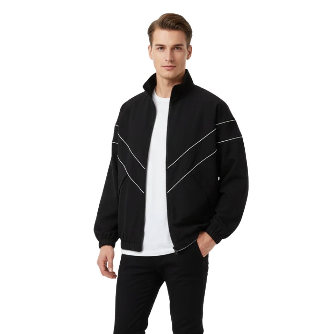 Men’s Lightweight Windbreaker Jacket – Varsity-Style Shell