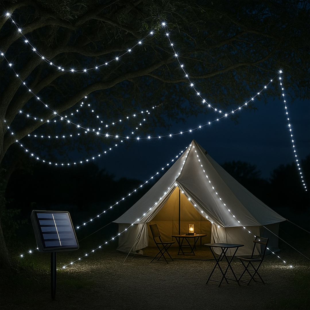 Light String Solar Christmas Lights – GlowTwist 8-Mode Waterproof LEDs