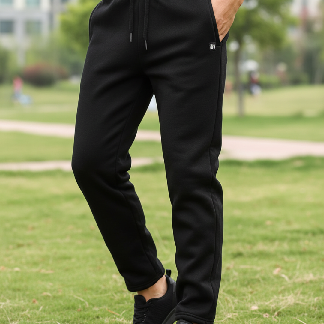 Fleece Joggers for Men – NordicTherm Plus-Size Winter Trousers