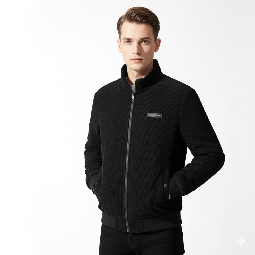 Men’s Corduroy Fleece-Lined Jacket – Warm Winter Zip-Up Coat