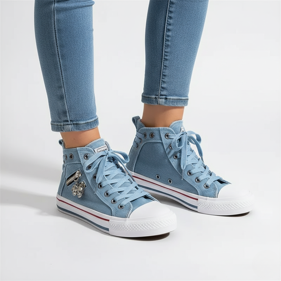 Boots – RetroCharm High-Top Denim Boots