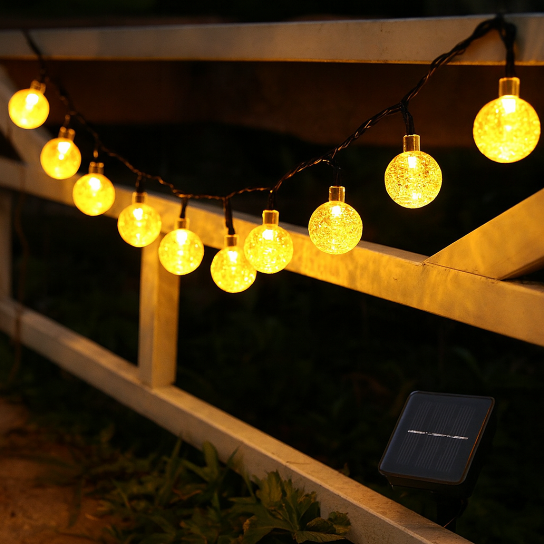 Cluster Lights Solar Crystal Globe – GlowSphere 8-Mode Waterproof LEDs