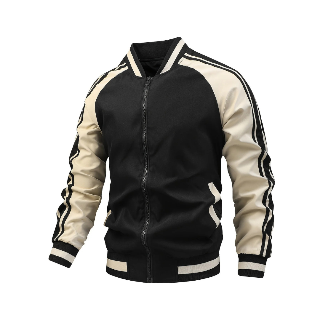 Men’s Retro Stripe Track Jacket – Classic Zip-Up Sportswear