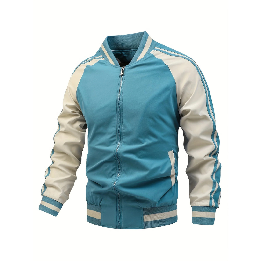 Men’s Retro Stripe Track Jacket – Classic Zip-Up Sportswear