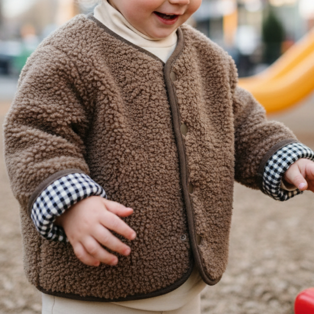 Baby Jacket – Reversible Plush & Plaid Children’s Jacket SnuggleTurn