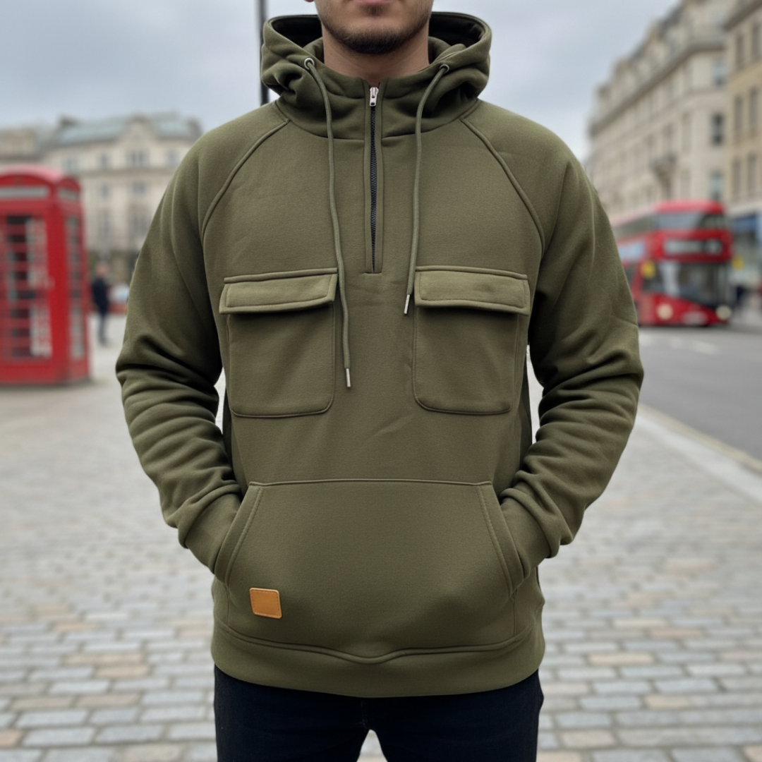 Half Zip Fleece Hoodie with Tactical Pockets – StormFront Pullover