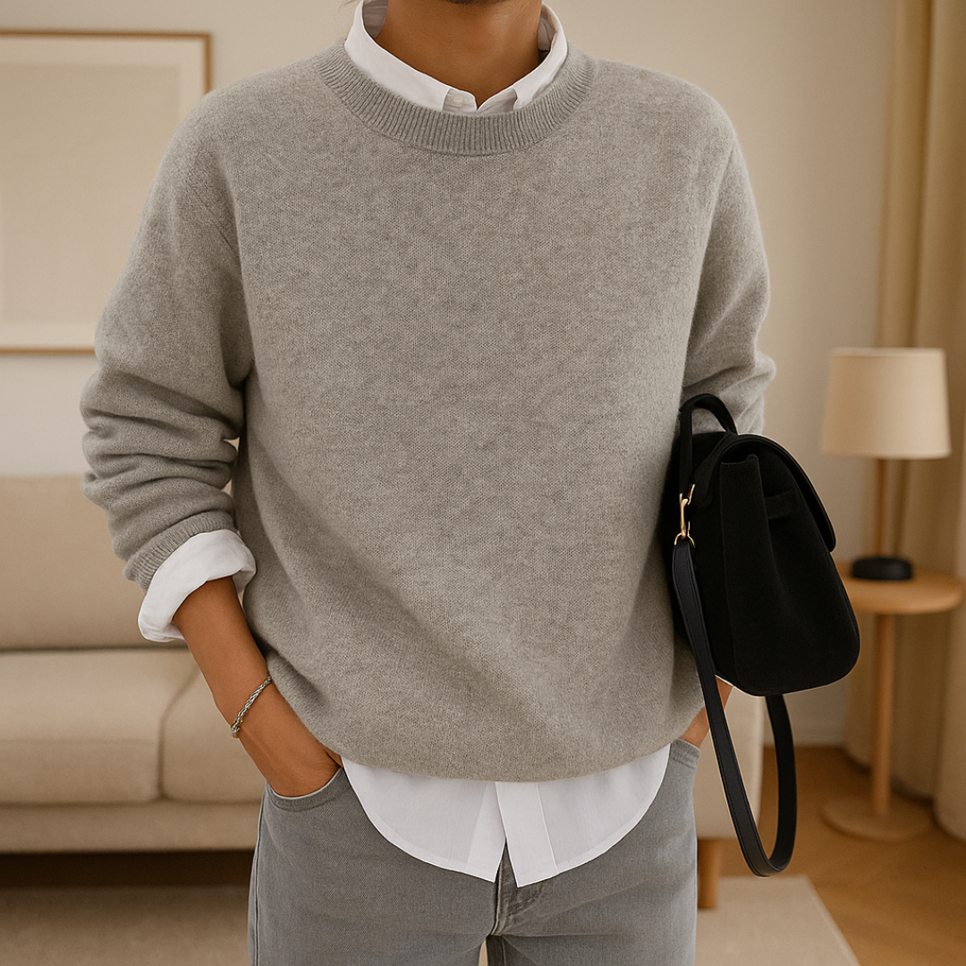 Women’s Soft Cashmere-Look Knit Sweater – Crew Neck Jumper