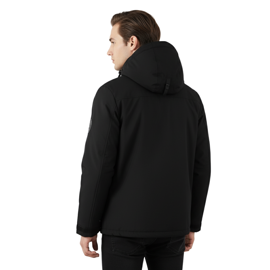 Men’s Hooded Fleece Jacket – Windproof Outdoor Zip-Up Coat