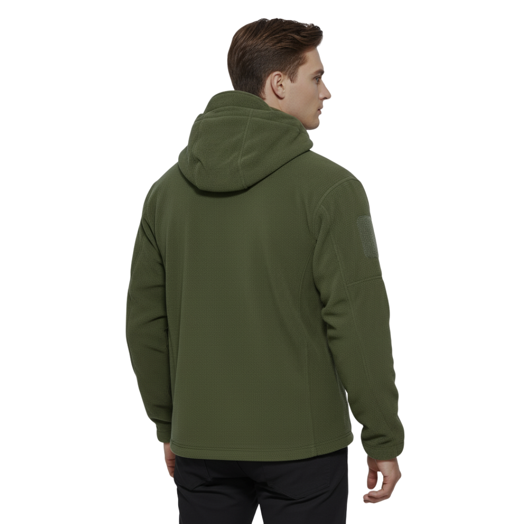 Men’s Windproof Hooded Fleece Jacket – Warm Outdoor Softshell