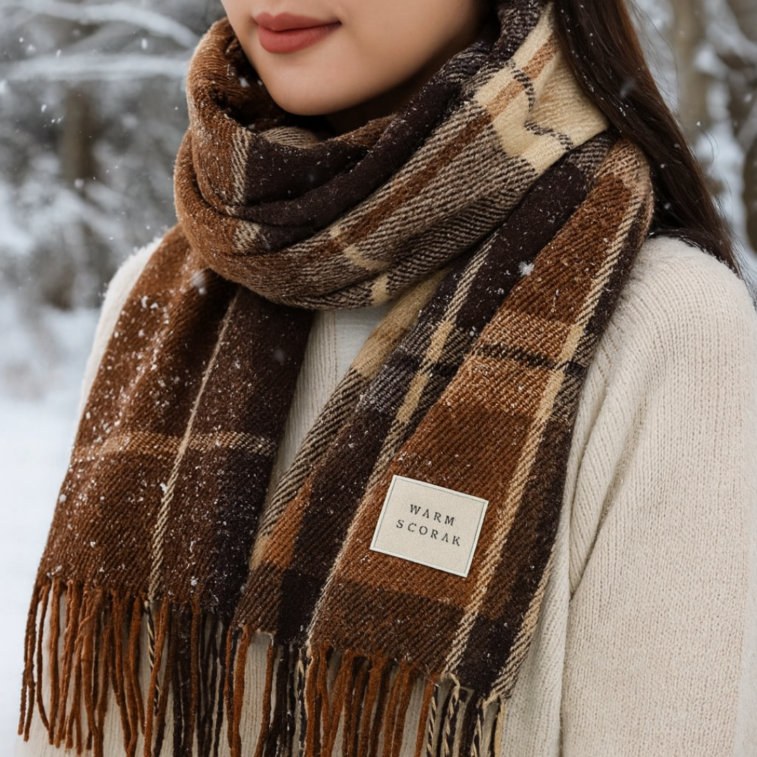 Checked Warm Polyester Scarf – WinterWeb