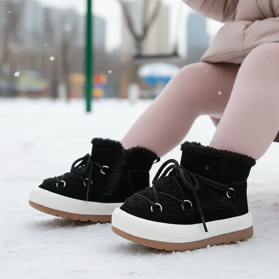 Baby Ankle Boots – CosyTrek Children’s Winter Lace-Up Shoes with Plush Lining
