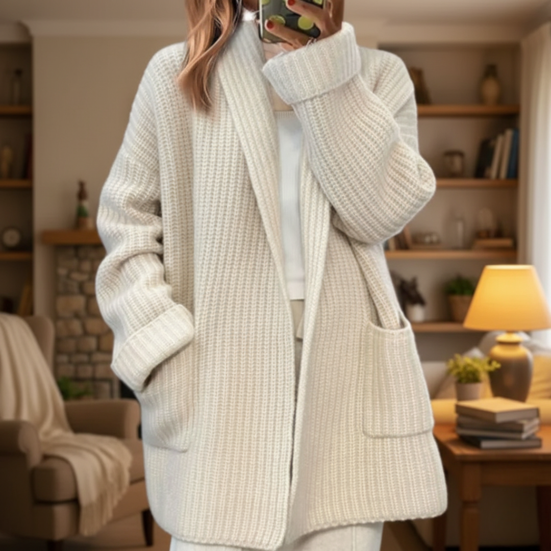 Knitted Wool Sweater Cardigan with Pockets – Kiandra Vest