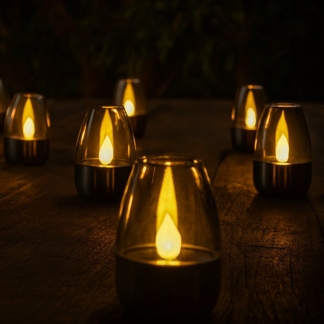 Led Flameless Candle Bulb – SolarGlow Tea Lights (Set of 6)
