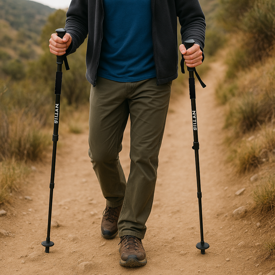 Folding Trekking Poles 4-part, ultra-light & robust – AlpGrip
