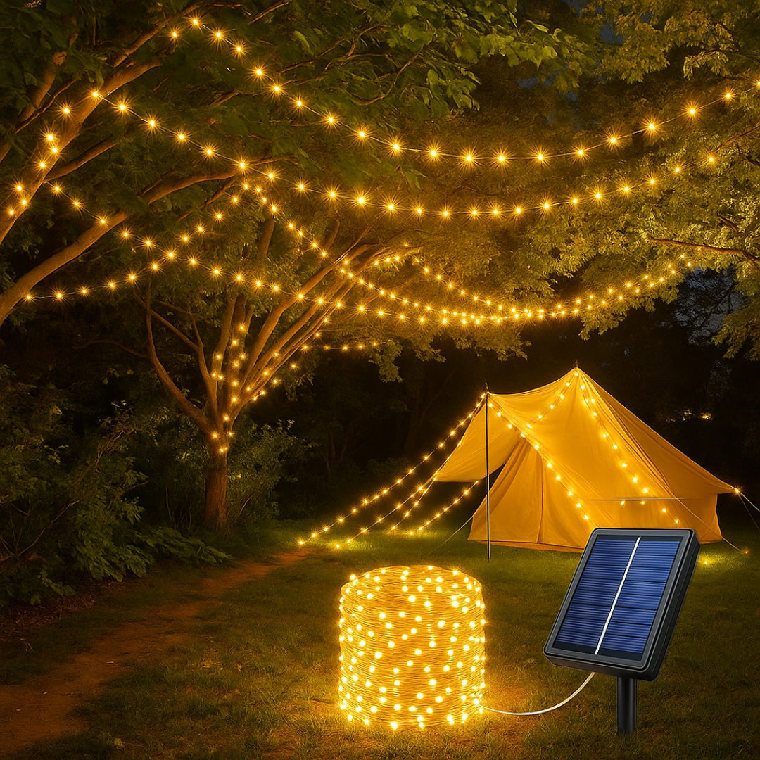 Light String Solar Christmas Lights – GlowTwist 8-Mode Waterproof LEDs