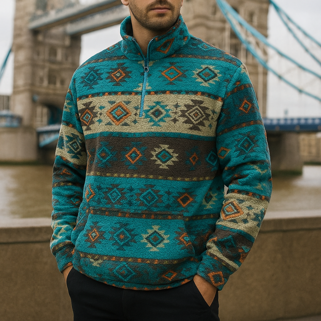 Half Zip Fleece Printed Sweatshirt – CanyonTribe Pullover