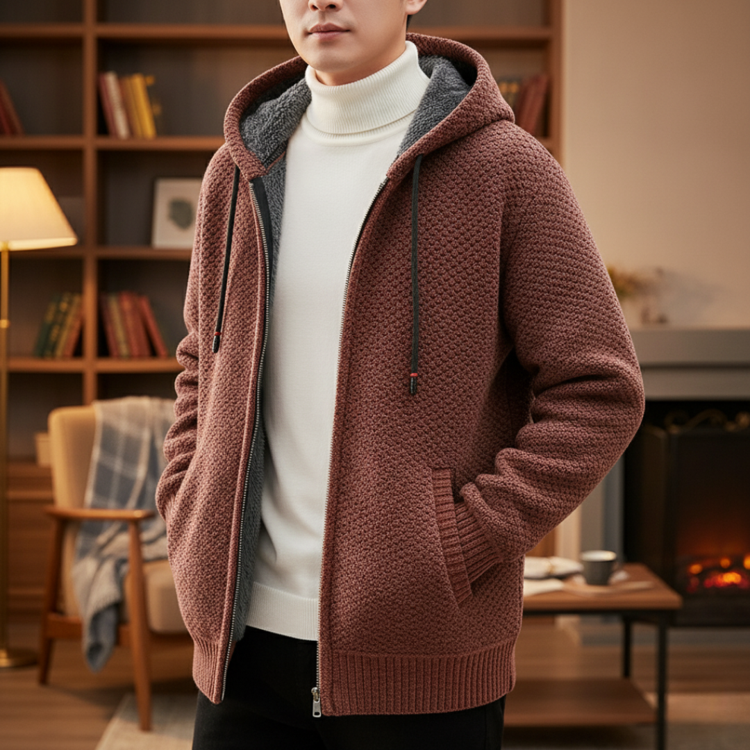 Women's Hooded Zip-Up Fleece Sweater – EmberKnit Vest Jacket