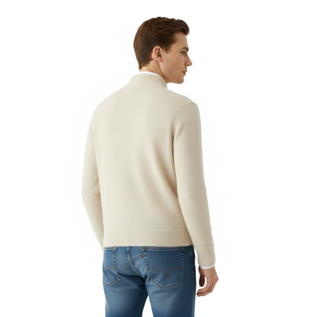 Men’s Cashmere-Feel Knit Sweater – Soft Turtleneck Jumper