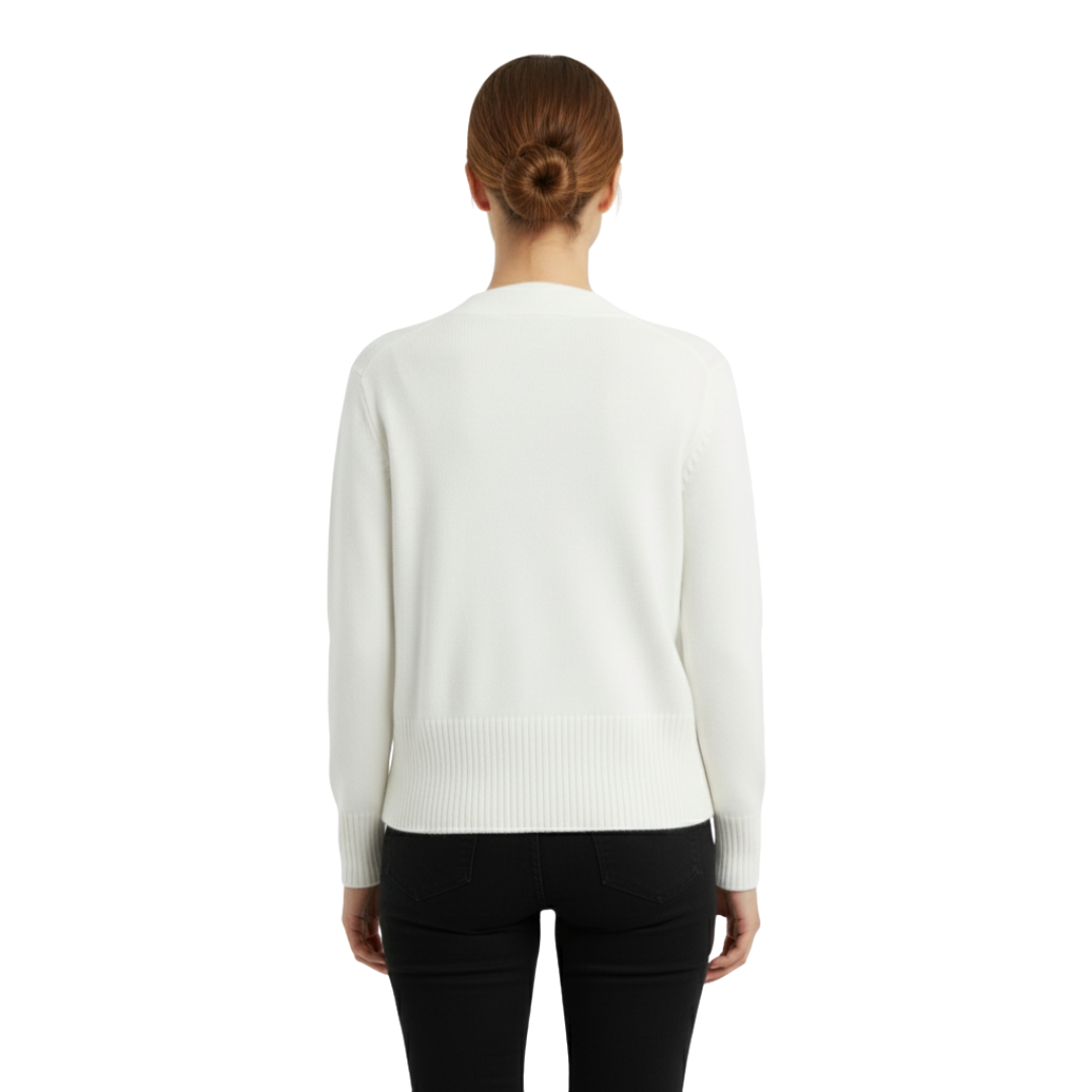 Women’s Heart-Button Knit Cardigan – Soft V-Neck Sweater