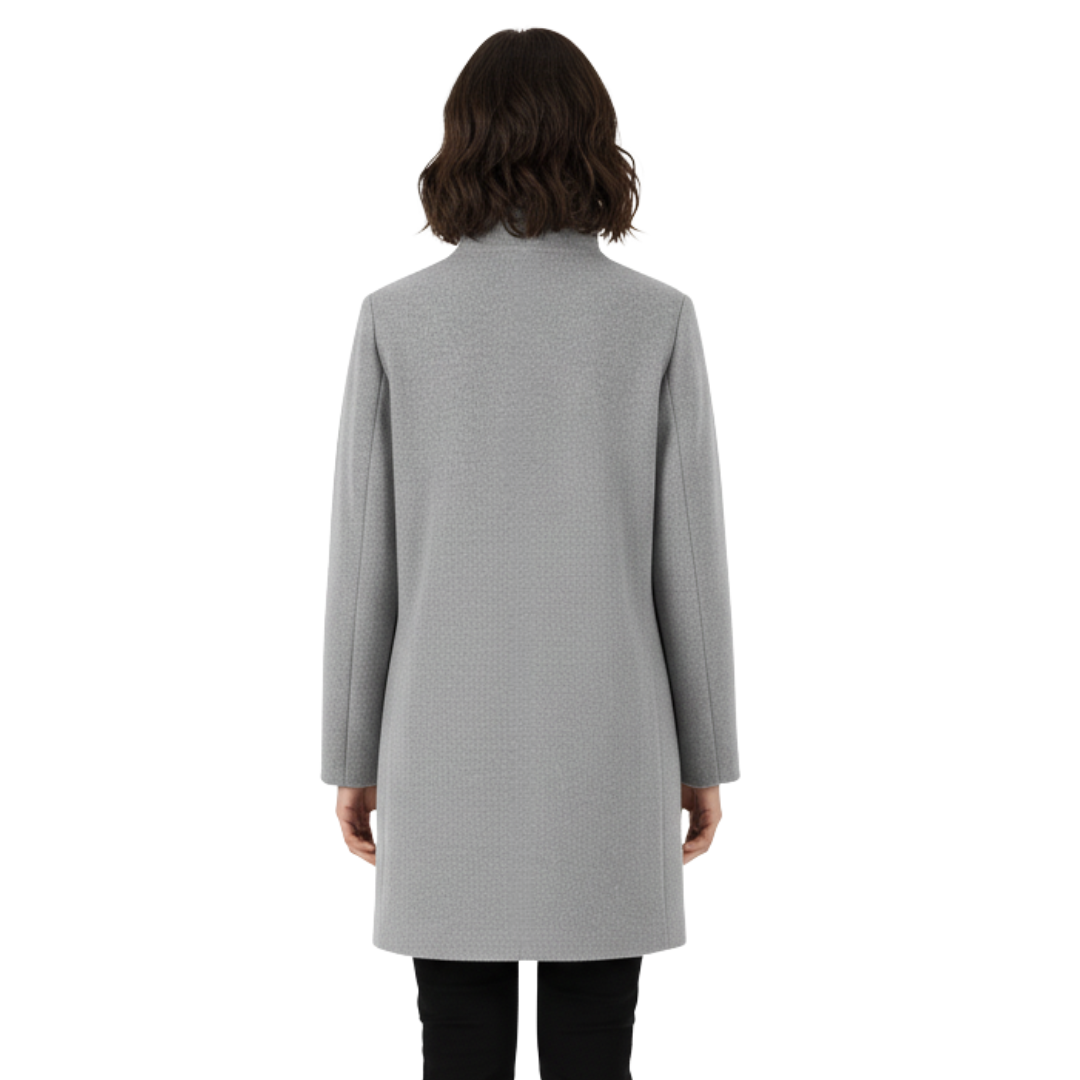 Women’s Wool-Blend Long Coat – Classic Tailored Overcoat