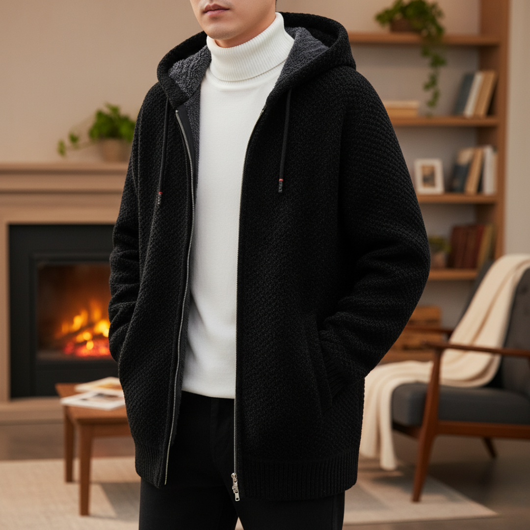 Women's Hooded Zip-Up Fleece Sweater – EmberKnit Vest Jacket